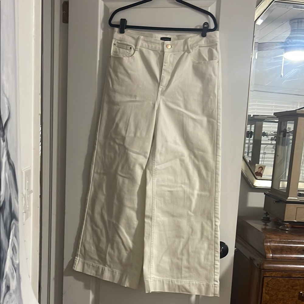 Talbots Cream Wide Leg Jeans